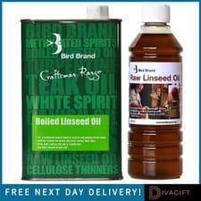 Image of BIRD BRAND BOILED RAW LINSEED OIL PROTECTS SEAL FOR TREATMENT WOOD TIMBER NEW
