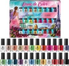 Image of 24 x NAIL POLISH VARNISH SET A 24 DIFFERENT MODERN COLOURS COMPLETE COLLECTION