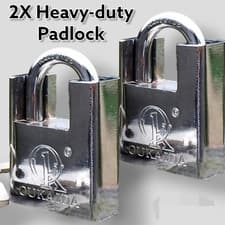 Image of 2X HEAVY DUTY PADLOCK ARMOURED SECURITY LOCK OUTDOOR SHED WAREHOUSE 4 KEYS 40MM
