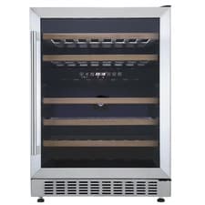 Image of Cookology CWC605SS Stainless Steel Undercounter 60cm 2 Zone Wine Cooler 5-20C