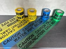 Image of CAUTION Underground WARNING tape Electric Cable Water Pipe Gas Main