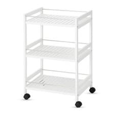 Image of 2/3/4 Tier Bamboo Wooden Kitchen Cart Island Food Serving Trolley Rolling Wheels