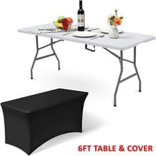 Image of 6ft Folding Table Trestle Camping Party Picnic BBQ Stall Garden Indoor Outdoor