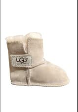 Image of Ugg 5202 Erin Baby Booties Light Tan Sz S UK2 Crib Infant Walker Sherpa NWOT