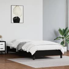 Image of Bed Frame without Mattress Black 90x190 cm Single Single Faux Leather