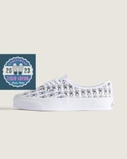Image of VANS ED DAVIS Authentic VN000EAKTWB True White Black Canvas Men Unisex Shoes