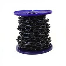 Image of Strong Heavy Duty Black Plated Steel Chain Side Welded Security Links Gate Lock