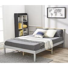 Image of NEW Double Bed 4FT6 Wooden Bed Frame for Adults, Kids, 137*190cm,Grey/Wood