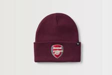 Image of Arsenal Adult Beanie 47 Brand Burgundy Football Hat - New
