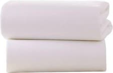 Image of Clair de Lune Crib Pram Cot Cotton Jersey Flat Sheets 70 x 90cm Pack of 2 White
