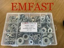 Image of Imperial Washers Table 3 Steel Zinc Plated Assortment Box Qty 775 Assorted