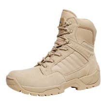 Image of Men's Tactical Boots Side Zipper Work Combat Boots Military Hiking Boots Sand