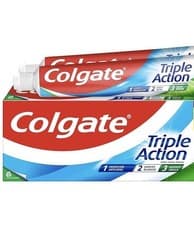 Image of Colgate Triple Action Fluoride Mint Toothpaste 75ml Twin Pack