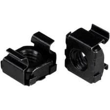 Image of Startech M6 Cage Nuts 100 Pack Black M6 Mounting Cage Nuts for Server Rack & Cab