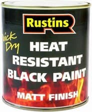 Image of Rustins Quick Dry Heat Resistant Black Paint MATT 250ML 500ML