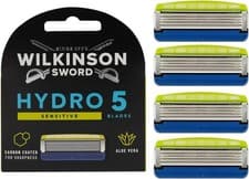 Image of Genuine Wilkinson Sword Hydro 5 Sensitive Men's Razor Blades Refills, 4 each