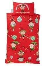 Image of CHRISTMAS Duvet Cover Set - Single Bed Size - NAUGHTY ELVES - ELF MISCHIEF