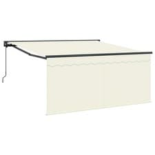 Image of vidaXL Retractable Awning Cream 350 x 250 cm Polyester and Aluminium, Adjustable