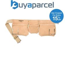 Image of Kunys KUNAP1300 Carpenters Apron 5 Pocket Suede Leather Tool Pouch AP-1300