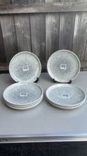 Image of Denby Halo Speckle Coupe Salad Side Plates 21cm Grey Stoneware. New x 4 #842