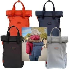 Image of UK Based Eco Spirit 'Little Clifton' Lightweight Recycled Roll Top Backpack Bag