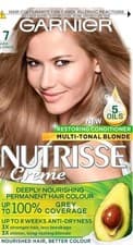 Image of 3 X Garnier Nutrisse Creme Hair Dye Permanent 7 Dark Blonde