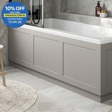 Image of Traditional Bathroom 1700mm Front Bath Panel 18mm MDF Wood Grey Plinth Easy Cut