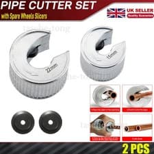 Image of 15MM 22MM HEAVY DUTY PIPE TUBE CUTTERS + SPARE WHEELS SLICERS PIPESLICE COPPER