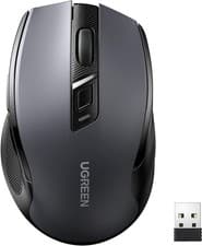 Image of **UGREEN Wireless Silent Mouse, 4000 DPI, 6-Button Ergonomic 2.4GHz – Black**