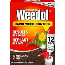 Image of Weedol Rapid Weedkiller 12 Tubes Concentrate for Paths Patios Contact Action