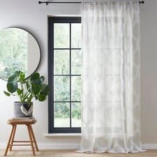 Image of Voile Net Curtain Panel 100% Polyester Linara by Fusion in Natural