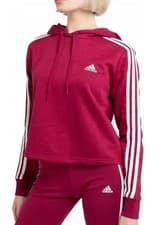 Image of Adidas Essentials Cropped Hoodie Womens Red Uk 6 / Xs Brand New