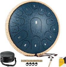 Image of Melobeat Steel Tongue Drum - 13 Inch 15 Notes Tongue Drum - Hand Pan Drums with