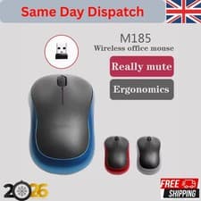 Image of Logitech M185 Wireless Optical Mouse + USB Receiver Fit Compact PC Laptop Mouse