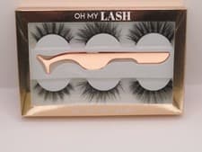 Image of OH MY LASH AM TO PM LASH 3 PAIRS WITH APPLICATOR 100% FAUX MINK SET