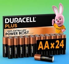 Image of 24x AA DURACELL PLUS BATTERIES ALKALINE 1.5V EVERYDAY USE 10 YEARS STORAGE LIFE