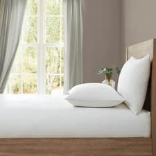 Image of Lazy Linen 100% Washed White Linen Fitted Sheet Double King Super King