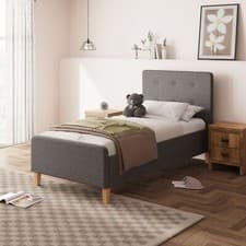 Image of Ashbourne Ottoman Storage Bed Single 3ft 90cm Bedroom Side Lift Dark Grey