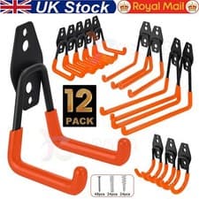 Image of 12Pcs Garage Hooks Heavy Duty Wall Mount Utility Hooks Hangers for Garden Tools