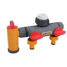 Image of Hozelock 3 Way Tap Multi Hose Pipe Connector Adapter Watering Garden Yard