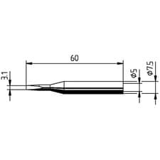 Image of Ersa Soldering Tip Chisel-Shaped Straight 3.10mm 1pc