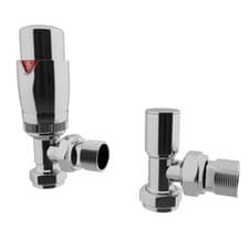 Image of UK Radiators Thermostatic TRV Valves 1/2"x15mm Angled/Corner/Straight *TRVPack*