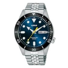 Image of Lorus Mens Automatic Watch Blue Dial Silver Bracelet RL449AX9