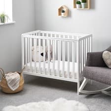 Image of Bantam Space Saver Cot – White | Compact Baby Cot | Adjustable Base