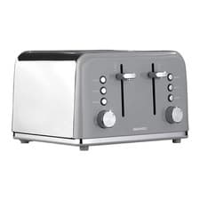 Image of Daewoo Kensington Grey 4 Slice Toaster Stainless Steel SDA2596GE 3yr Warranty