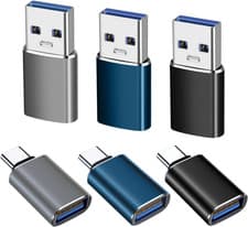 Image of USB C to USB A & USB to USB C Adapters 6 Pack – USB 3.0 Fast Charge