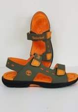 Image of Timberland Strap Sandal Youth's Moss Jump Dark Green Nubuck RRP £40
