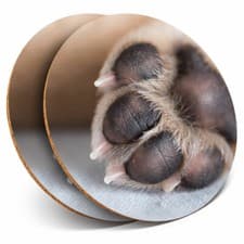 Image of 2 x Coasters - Dog Paw Pad Puppy Love Home Gift #14631