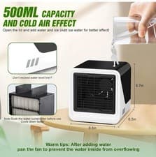 Image of Portable Air Cooler 7 Colours 3 Wind Speed 500 Ml