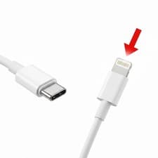 Image of USB-C to 8 Pin Fast Charger Cable Lead for models 7 to 14pm and iPads 1M